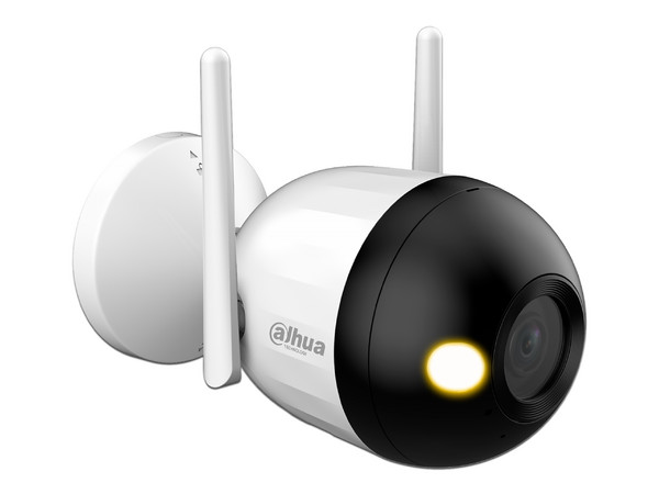 Cámara IP Tipo bala Dahua DH-F2C-LED de 2MP (1920 x 1080), Lente de 2.8mm, Luz Blanca hasta 30m, IP67, Color Blanco.