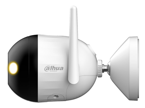 Cámara IP Tipo bala Dahua DH-F2C-LED de 2MP (1920 x 1080), Lente de 2.8mm, Luz Blanca hasta 30m, IP67, Color Blanco.