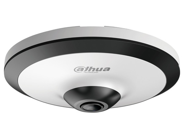 Cámara de vigilancia Fish Eye Dahua DH-HAC-EW2501 de 5MP, HDCVI, vista panorámica 360 grados, IR hasta 10 metros, audio integrado, IK10  a prueba de vandalismo.
