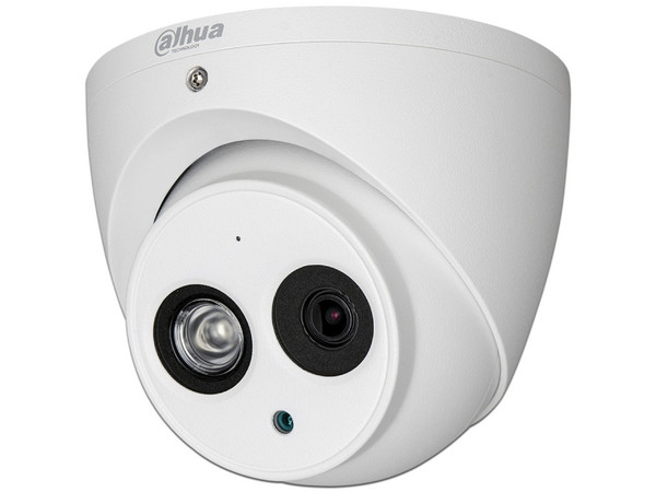 Cámara de Vigilancia Dahua DH-HAC-HDW1400EMN-A-0360B-S2 tipo Domo de 4MP, 1 canal BNC de salida o CBVS, Distancia IR hasta 50m, protección IP67 para exteriores.