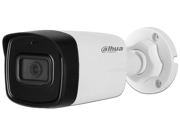 Cámara Tipo Bullet Dahua HAC-HFW1500TLN-A-028 de 5MP, IR hasta 40m, IP67, Microfono Integrado.