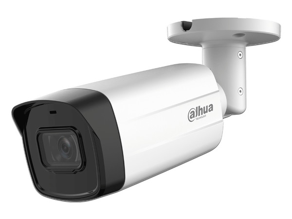 Cámara de Vigilancia Tipo Bala Dahua DH-HAC-HFW1801TMN-I8 de 8MP, Lente Fijo 2.8mm (3840 x 2160p), IR de hasta 80m, IP67. Color Blanco