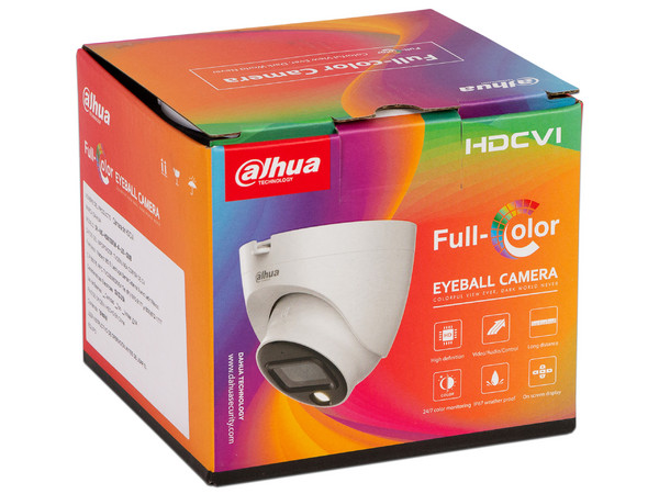 Cámara de vigilancia tipo domo Dahua HDW1239TL-A-LED de 2MP con lente fijo de 2.8mm.