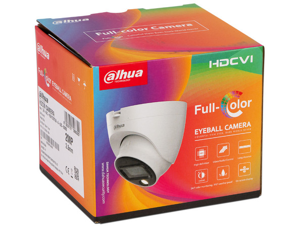 Cámara de vigilancia tipo domo Dahua HDW1239TL-A-LED de 2MP con lente fijo de 2.8mm.