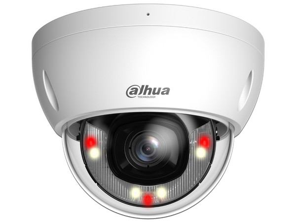 Cámara IP Tipo Domo Dahua DH-IPC-HDBW2649E-S-IL de 6MP (3288 x 1850), Lente de 2.8mm, IR hasta 30m, Micrófono Integrado, IP67, Color Blanco.