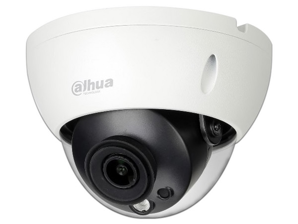 Cámara IP Dahua IPC-HDBW5241R-S Tipo domo con Lente Fijo, 2MP, IA, 1080P, Lente de 2.8mm, H.265, efectividad de IR hasta 40 Mts, IP67, IK10, microSD.