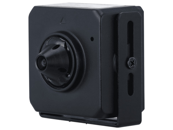 Cámara IP Tipo Pinhole Dahua DH-IPC-HUM4231S-L4 de 2 MP, Lente de 2.8mm (1920 x 1080p), H.265,96 grados de apertura, micrófono integrado. Color Negro
