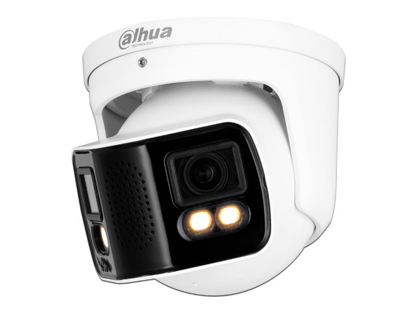 Cámara de Vigilancia IP Dahua IPC-PDW5849-A180-E2-ASTE, Full Color Resolución 4096x1800 Doble Lente (2 x 4MP), IR hasta 40m, WizMind, IP67, PoE.

