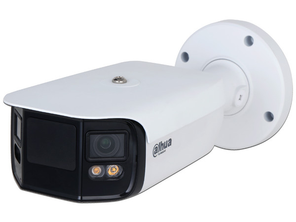 Cámara IP Tipo Bullet Dahua IPC-PFW5849-A180-E2-ASTE 4k, 2x4 MP, Códec H.265, Full Color, Led de 40m, Angulo de Visión 180.