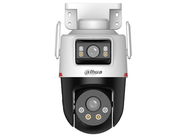 Cámara IP PT Dahua DH-IPC-PTS2349B3-SW-E2-PV de 3MP, 2 Lentes de 3MP (2304 x 1296), Detección inteligente de doble canal, Luz Cálida de 40m, Micrófono y Altavoz Integrados, IP66, Color Blanco.
