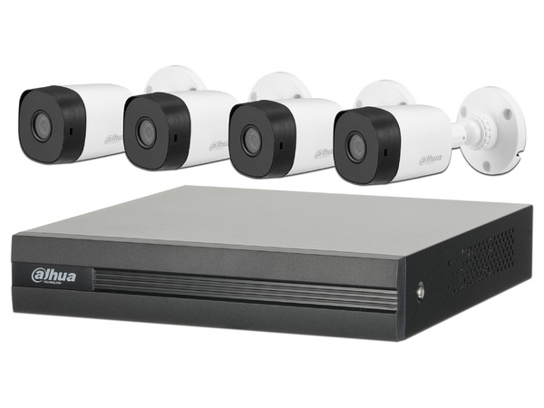 Kit de Videovigilancia Dahua Cooper DH-KIT/XVR1B04-I/4-B1A11N-0280B, con DVR de 4 Canales 1080N, H.265+ y 4 Cámaras de Vigilancia B1A11 tipo Bullet de 720p.