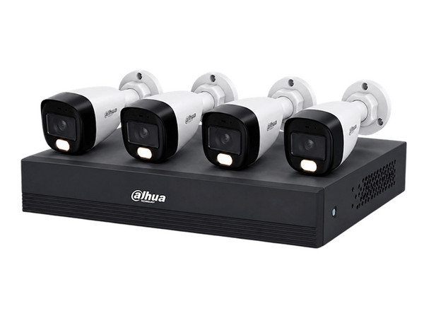 Kit de Videovigilancia Dahua DH-KIT/XVR1B04-I/T/4-HFW1209CN-A-LED-0280B, Incluye DVR XVRXVR1B04-I/T de 4 Canales BNC, 4 Cámaras HFW1209CN-A-LED-0280B Full Color de 2MP, Full HD (1920 x 1080), (No Incluye Disco Duro).