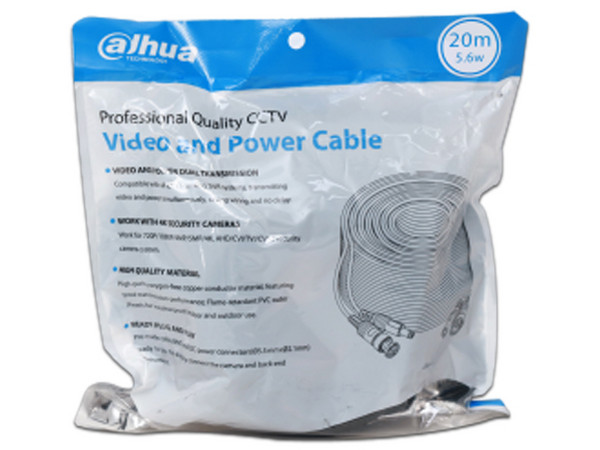 Cable de Video y Energía Dahua Technology DH-PFM942I-20-5, 20m. Color Negro.