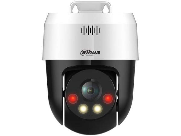 Cámara IP PT Dahua DH-SD2A300NB-GNY-A-PV de 3 MP con Full Color y Disuasión Activa. Iluminador Dual Inteligente, Lente Fijo, Alcance de 30m.