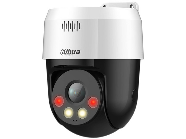 Cámara IP PT Dahua DH-SD2A300NB-GNY-A-PV de 3 MP con Full Color y Disuasión Activa. Iluminador Dual Inteligente, Lente Fijo, Alcance de 30m.
