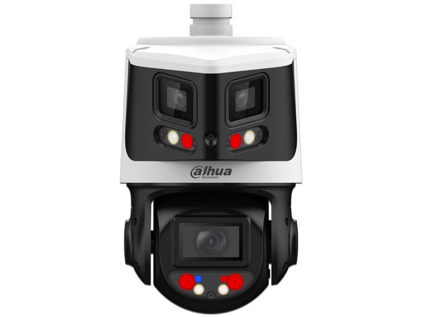 Cámara DAHUA DH-SDT3E410-8P-MB-A-PV1 IP PTZ 8MP+4MP 10X Zoom IR hasta 70m Autotracking Multivisión Disuasión Activa Luz Dual Inteligente SMD 4.0 IP66 Color Negro.