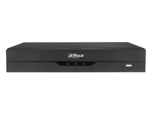DVR Pentahíbrido Dahua XVR5104HS-4KL-I3 de 4 Canales BNC y 4 canales IP, hasta 8MP, 1 Puerto SATA para Disco Duro de hasta 10TB (No incluido).