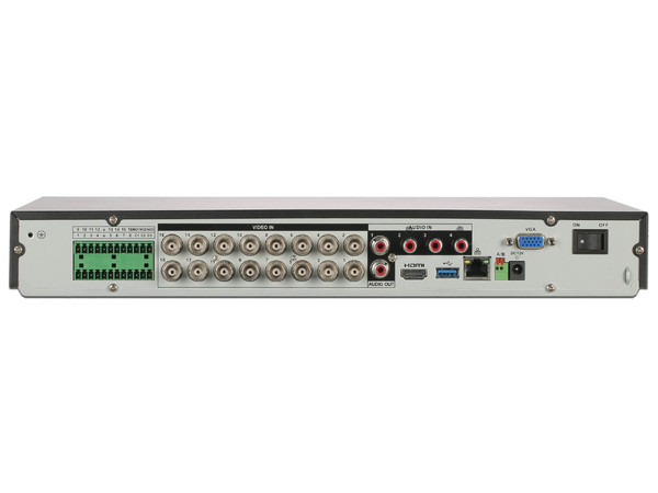 DVR Pentahíbrido Dahua DH-XVR5216A-4KL-I3/T de 16 Canales 4K, 32 Canales IP, 2 Puerto SATA para Disco Duro de hasta 16TB (No incluido).