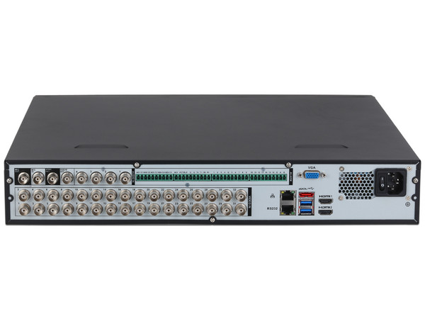 DVR Dahua DH-XVR5432L-4KL-I3 de 32 Canales 4K y hasta 32 Canales IP, 2 canales de reconocimiento facial, 4 Puerto SATA para Disco Duro de hasta 10TB (No incluido).
