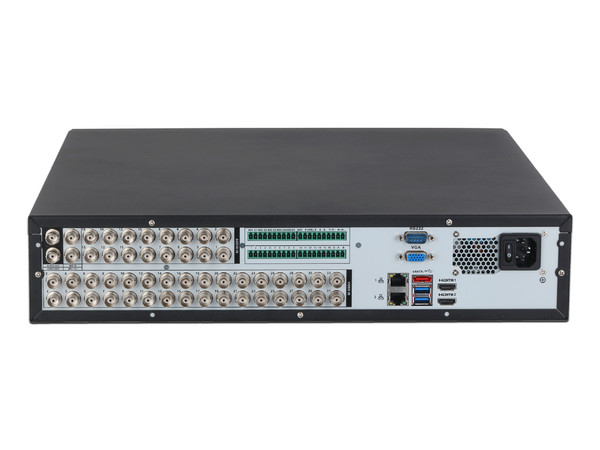 DVR Dahua DH-XVR5832S-4KL-I3 de 32 Canales 4K y hasta 32 Canales IP, 2 canales de reconocimiento facial, 8 Puerto SATA para Disco Duro de hasta 16TB (No incluido).