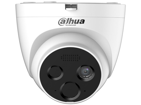 Cámara IP Domo Dahua DHI-HY-FT431LDP de 4 MP para Detección de Fuego con Micrófono y Bocina, IP67.