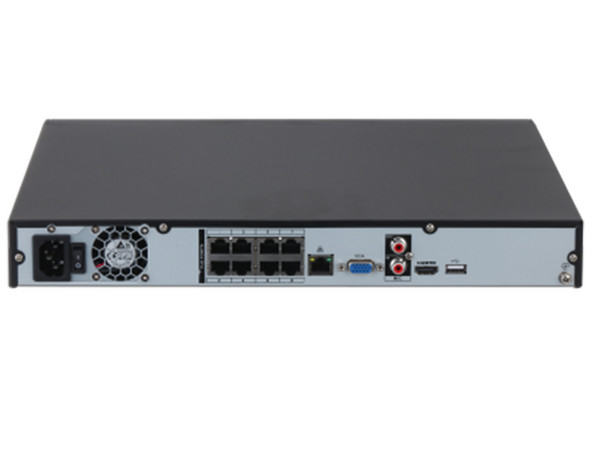 NVR Dahua DHI-NVR4208-8P-4KS3 de 8 Canales IP,  8 Puertos PoE, Soporta Cámaras WizSense, Color Negro.