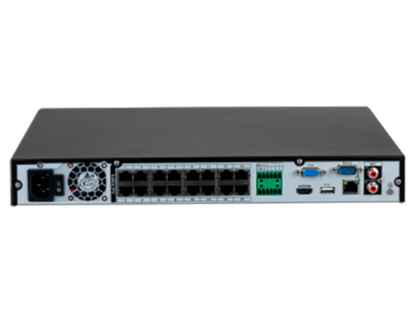NVR Dahua DHI-NVR4232-16P-4KS3de 32 Canales IP, 8MP, 2 Bahías de Disco Duro (Discos No Incluidos), Color Negro.