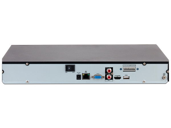 NVR Dahua DHI-NVR4232-4KS3 de 32 canales 4K, 160Mbps, RJ45, H.265+, 2 bahías de discos duros (No incluye disco duro). Color negro.