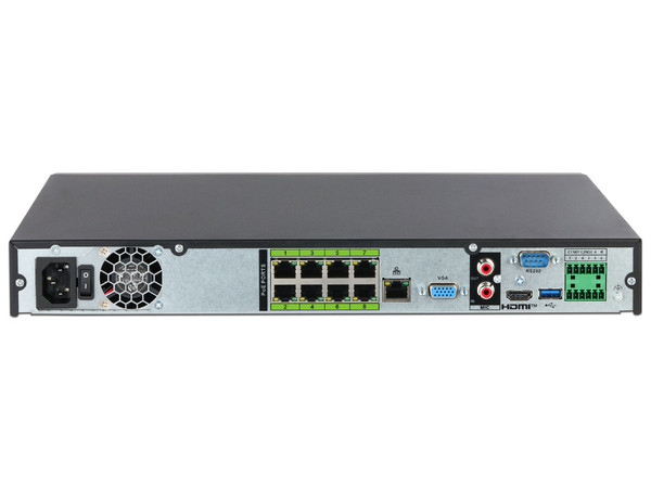 NVR Dahua DHI-NVR5208-8P-EI2 de 8 Canales IP de 8MP, Smart H.265+, 2 Puerto SATA para Disco Duro (No incluido), PoE.