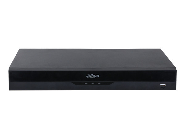 NVR Dahua DHI-NVR5216-8P-EI2 IP WizSense de 16 Canales, RJ45, 8K, H.265+, 8 Puertos PoE, 2 bahías de discos duros (No incluye disco duro), Color Negro.