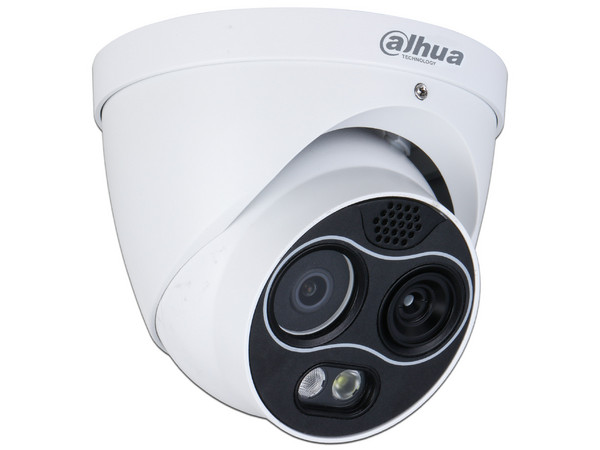 Mini cámara Eyeball híbrida IP Dahua DHI-TPC-DF1241-B2F2-DW-S8 de 4 MP, Funciones de IA: detección de calor, cable trampa, clasificación de personas, IP67, PoE 