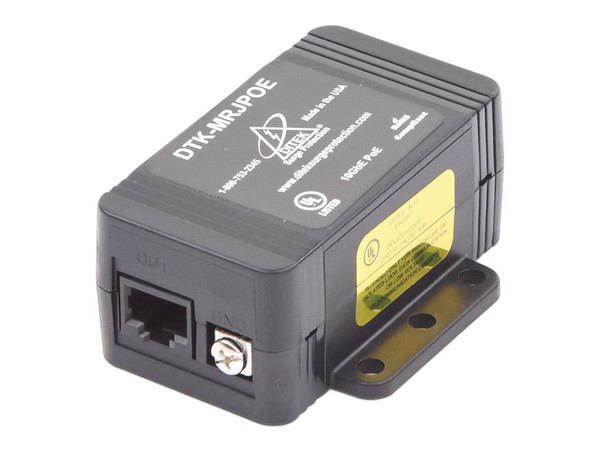 Protector Contra Sobretensiones Dahua DTK-MRJPOE, PoE/HiPoE hasta 10 GbE, para Cámaras IP PoE, WAP, Control de Acceso e Iluminación PoE.