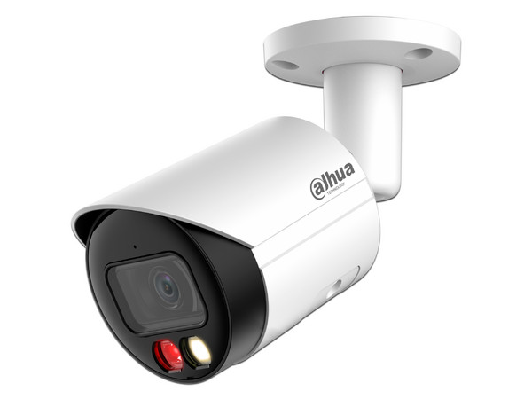 Cámara de Vigilancia tipo Bala Dahua IPC-HFW2449S-S-IL de 4MP (2688 x 1520), IR hasta 30m, Micrófono Integrado, IP67. Color Blanco.