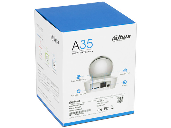 Cámara IP de vigilancia tipo Domo Dahua IPCA35 de alta definición 1080p, 3MP, Visión nocturna.