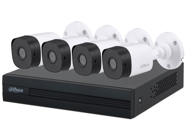 Kit de Videovigilancia Dahua KITXVR1B04, Incluye DVR de 4 Canales, 4 Cámaras Hfw1200cmn-a, 4 Rollos de Cable Siamés, 1 Fuente de Poder, 1 Divisor de Energía, (No Incluye Disco Duro).