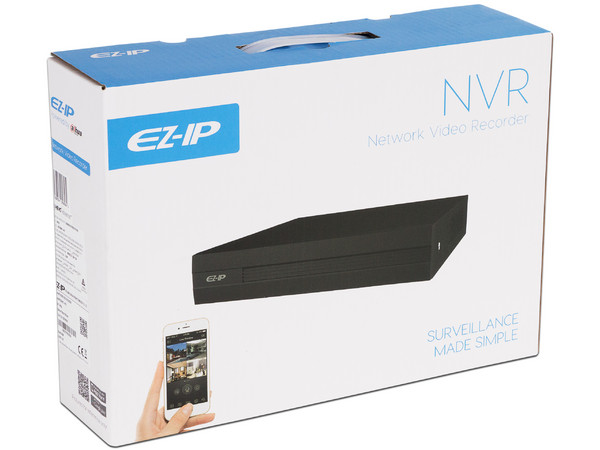 NVR Dahua EZIP NVR1B04HC4P de 4 Canales IP +PoE, H265+, H264+, Soporta Cámaras de hasta 6MP, 1 puerto SATA para Disco Duro de hasta 4TB(No Incluido).