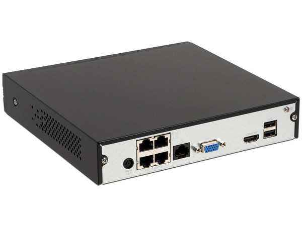 NVR Dahua EZIP NVR1B04HC4P de 4 Canales IP +PoE, H265+, H264+, Soporta Cámaras de hasta 6MP, 1 puerto SATA para Disco Duro de hasta 4TB(No Incluido).
