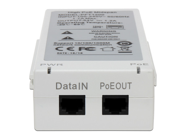 Inyector de corriente Dahua de 2 puertos Ethernet, PoE.