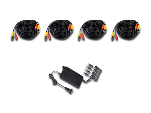 Kit de seguridad Dahua XVR1A044B2A11 con 1 DVR de 4 canales, 4 cámaras Dahua Cooper B1A11, 4 rollos de cable siamés, 1 fuente de poder. (No Incluye Disco Duro).