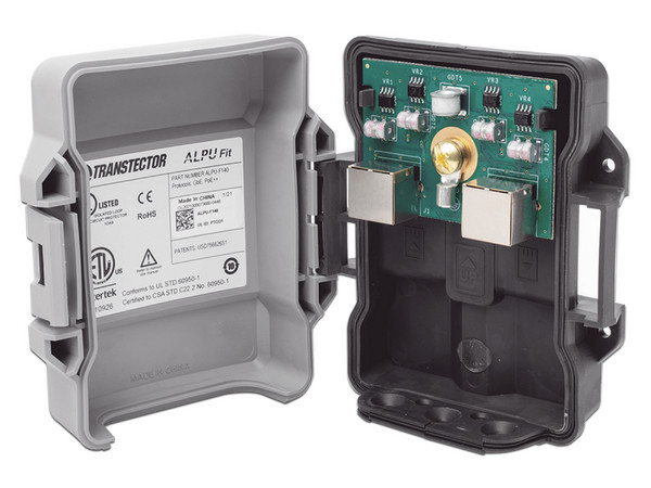 Adaptor PoE TRANSTECTOR ALPU-F140 Contra descargas Atmosféricas, Ideal para enlaces inalámbricos y Cámaras IP.