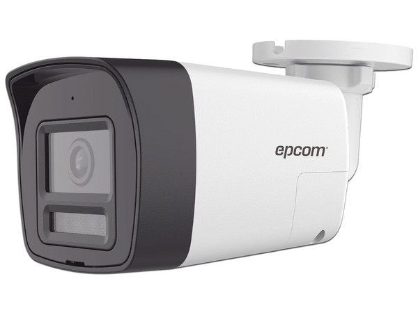 Cámara de Seguridad Tipo Bala Epcom B4K-TURBO-EX con Sensor CMOS 4K (3840 x 2160), IR de Hasta 30m, Luz Blanca de 20m. Color Blanco.