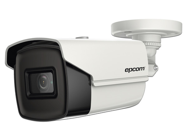 Cámara Tipo Bala EPCOM B4K-TURBO-LX de 8 MP, Lente de 2.8mm, IR hasta 60m, IP67, Color Blanco.