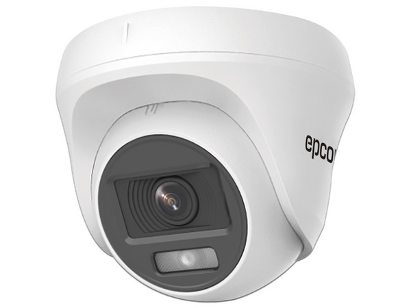 Cámara de Vigilancia tipo Domo Epcom E8-TURBO-PC/A, 2 MP (1920 x 1080), Lente 2.8 mm, Luz Blanca hasta 20m, Micrófono Integrado, Color Blanco.