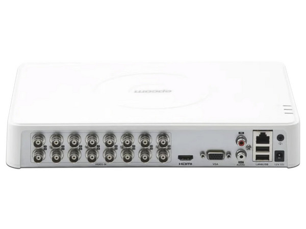 DVR EPCOM S16TURBOM/T de 16 Canales TurboHD, 2 Canales IP, 2MP 1080P Lite, AcuSense Lite, 1 Bahía de Disco Duro. Color Blanco.