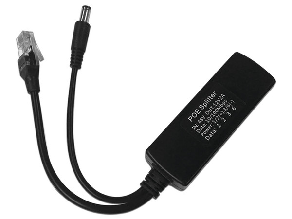 Cable divisor Epcom TTPL100 de RJ-45(Hembra) a RJ-45(Macho) y DC, PoE, Para adaptar micrófonos en Cámaras IP. Color Negro