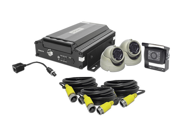 Kit DVR para vehículo Epcom XMR401NHDSKIT, Incluye 2 cámaras para interior, 1 cámara para exterior y extensores.
