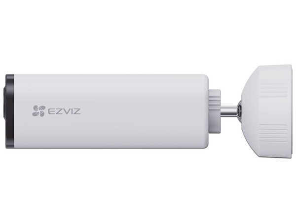 Cámara de Seguridad Tipo Torreta EZVIZ CS-CB5/4K de 8MP (3840 x 2160), Panel Solar Incluido, IR de Hasta 15m, Wi-Fi, Ranura MicroSD de Hasta 512GB. Color Blanco.