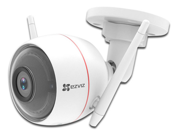 Cámara de vigilancia EZVIZ Husky Air de 2 MP, resolución 1080p, lente fijo de 2.8mm, admite microSD máx 128GB, Red Ethernet / Wi-Fi, IP66 para exteriores.