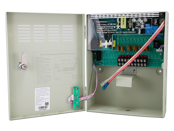 Caja de Fuente de Poder Enson de 9 Canales Para CCTV Y Control De Acceso.
