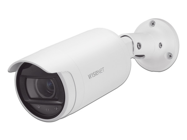 Cámara de vigilancia IP Tipo Bala Hanwha AN-OL6082R de 2MP, IR hasta 30m, WiseStream , IP66, PoE.
